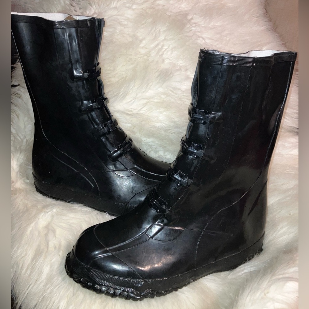 1950's Vintage Unisex Black Galoshes